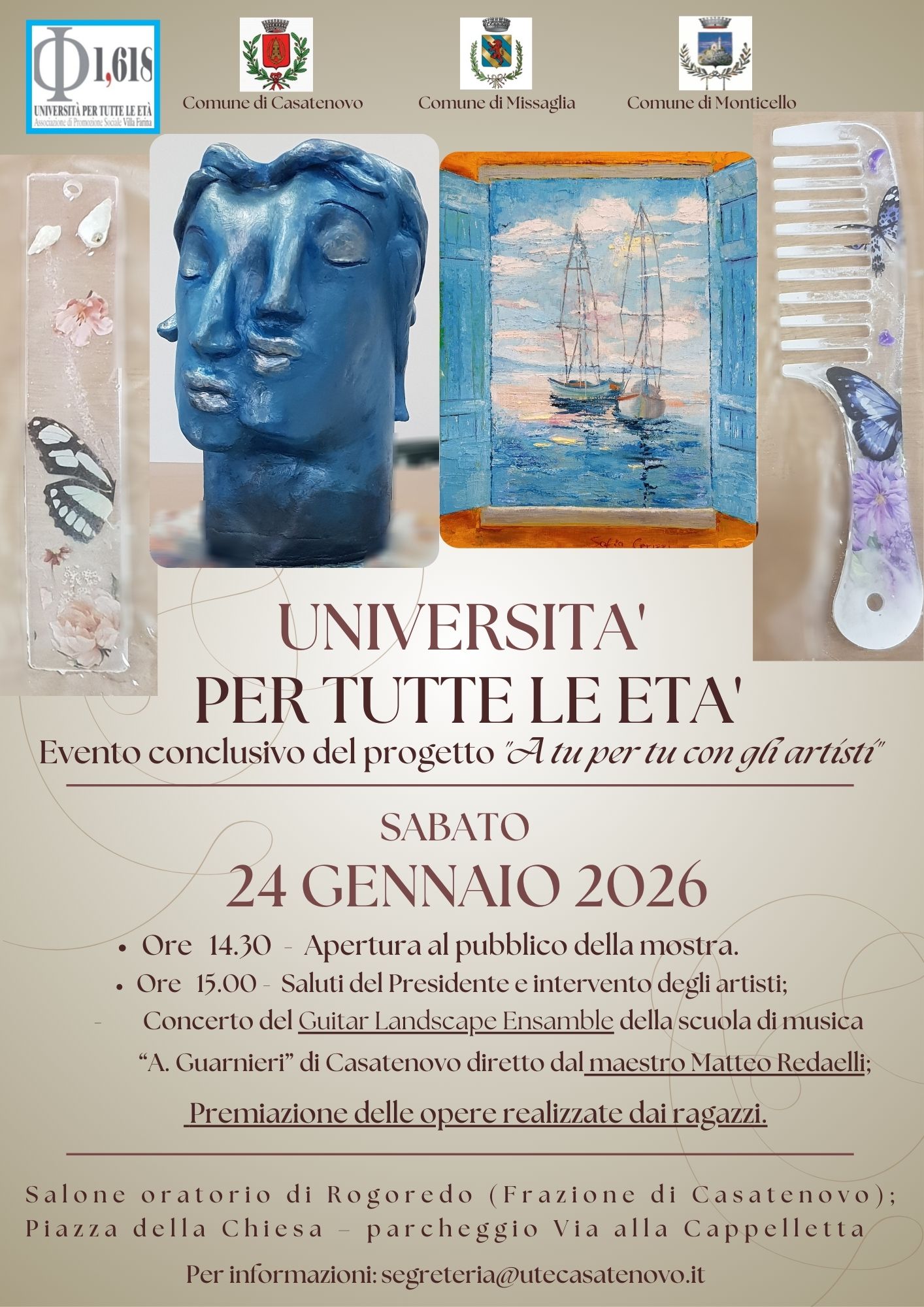 Volantino Mostra Arte Scultura pittura resina 3^ prova